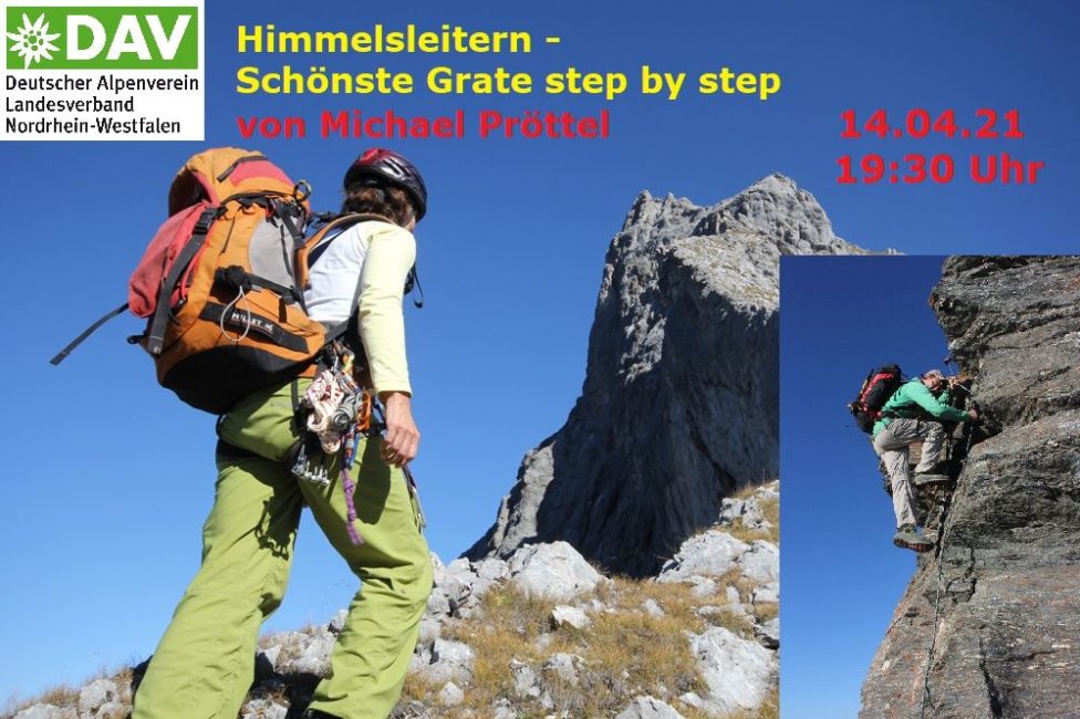 Online Live-Vortrag von Michael Pröttel: Himmelsleitern - schönste Grattouren step by step